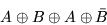 \begin{eqnarray*}A\oplus B \oplus A \oplus \bar{B}
\end{eqnarray*}